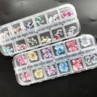 1 коробка 3D ногтей акриловый цветок планет сплав дизайн ногтей модные подвески стразы маникюр пресс накладные ногти принадлежности аксессуары