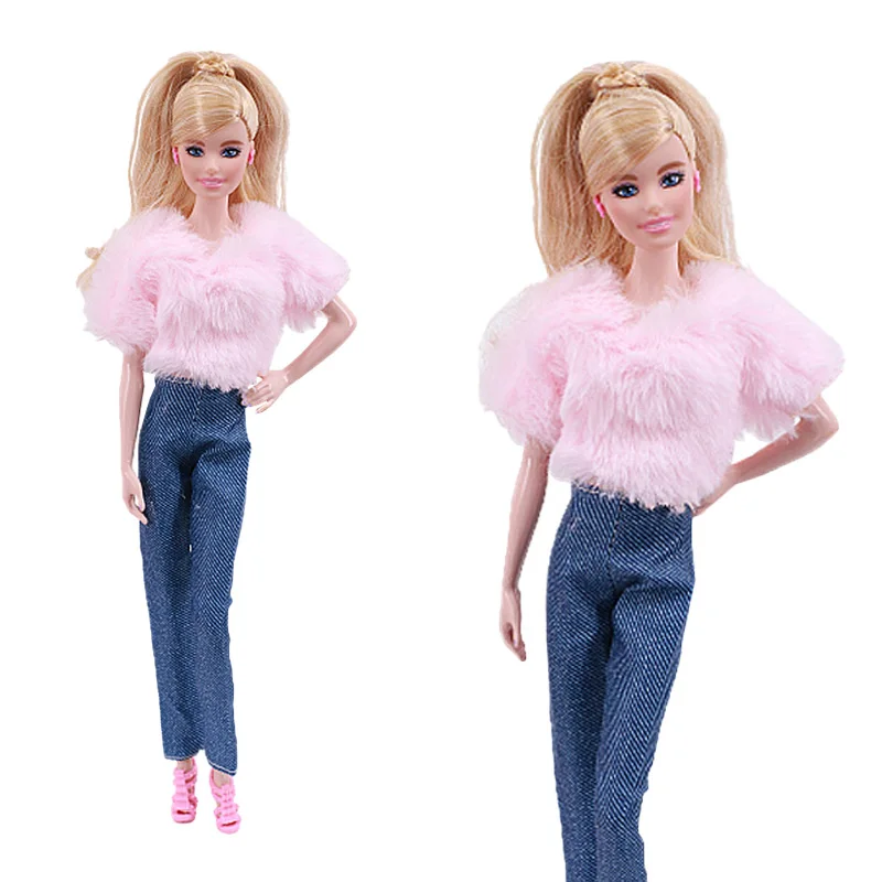 

Barbies Clothes 3Piece Set =Clothes+Pants+Coat Multiple Colour And Styles Fashionable Daily Home Furnishings For Barbies Doll