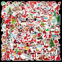 50100150pcs cartoon christmas santa claus stickers for children toys luggage laptop skateboard gifts waterproof decal stickers