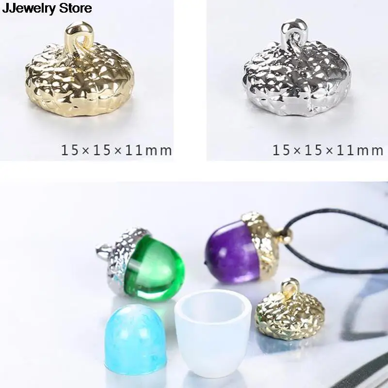 DIY Transparent Silicone Mould Necklace Pendant Lanugo Mold Resin Decorative Craft Acorn Type Epoxy Molds For Jewelry new |