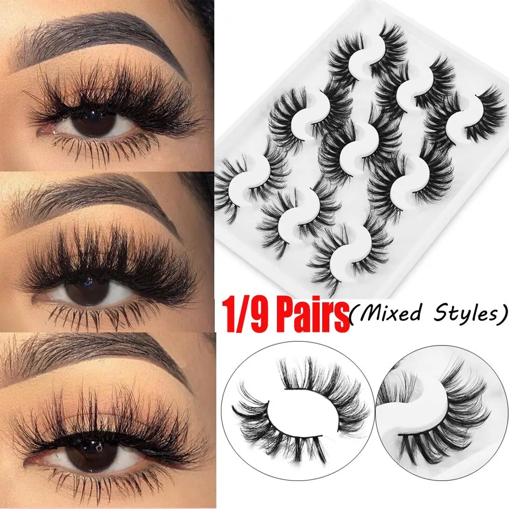 

Beauty Eye Makeup Tools Criss-cross Dramatic Handmade Wispies Fluffies False Eyelashes Thick Long 3D Faux Mink Hair