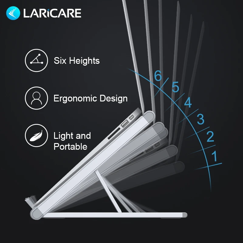 Подставка для ноутбука LARICARE поддерживает ноутбуки и планшеты от 9 7 до 17 дюймов. |