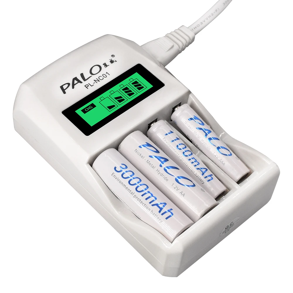 

4 Slots AA AAA Battery Charger Smart LCD Display Intelligent Fast Charger for 1.2V AA AAA Ni-MH NiCd NiMh Rechargeable Battery