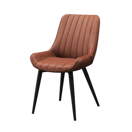 Обеденный стул легкий роскошный кожаный + стальная спинка кафе sillas de comedor chaise fauteuil