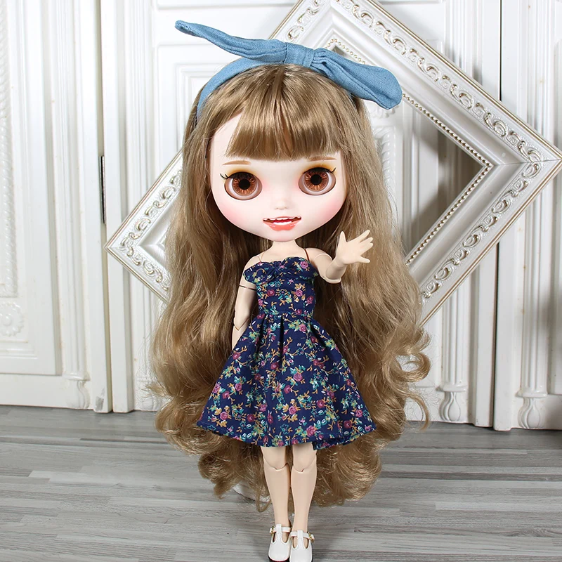 Fortune Days Blyth ICY DBS 1/6 кукольный Топ Цветочная юбка с повязкой на голову | Игрушки и