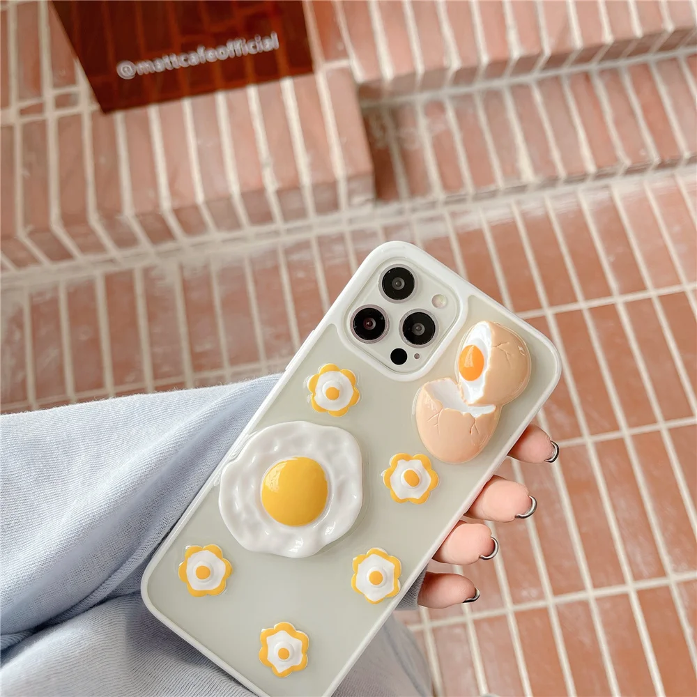 Чехол для iPhone 12 11pro Max 7 8 Plus Xr X Xs мягкий с 3d-изображением яиц завтрака | Мобильные
