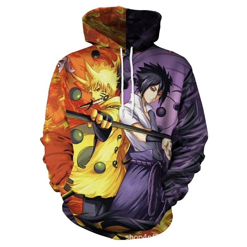 Аниме Наруто мужчины/женщины 3D толстовки Толстовка Мода Саске Какаси мультфильм