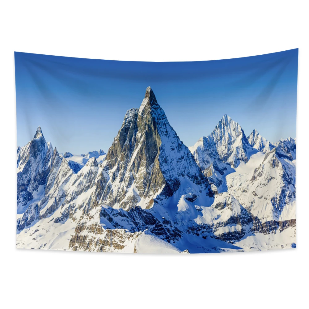 

Fashion creative snow mountain frozen tapestry background wall home living room decoration wall hanging