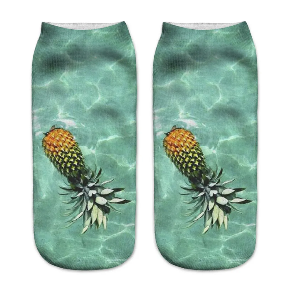 1Pairs Women 3D Cute Printing Cotton Comfortable Fashion Skateboard Socks Female Ankle Unisex Casual Short Mujer | Женская одежда