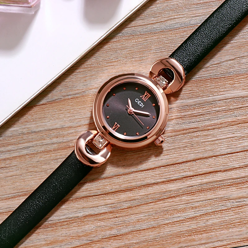 Relogio Feminino GEDI 8 мм ультратонкие женские кварцевые часы Лакшери модные часы Montre Femme женские элегантные часы браслет подарок