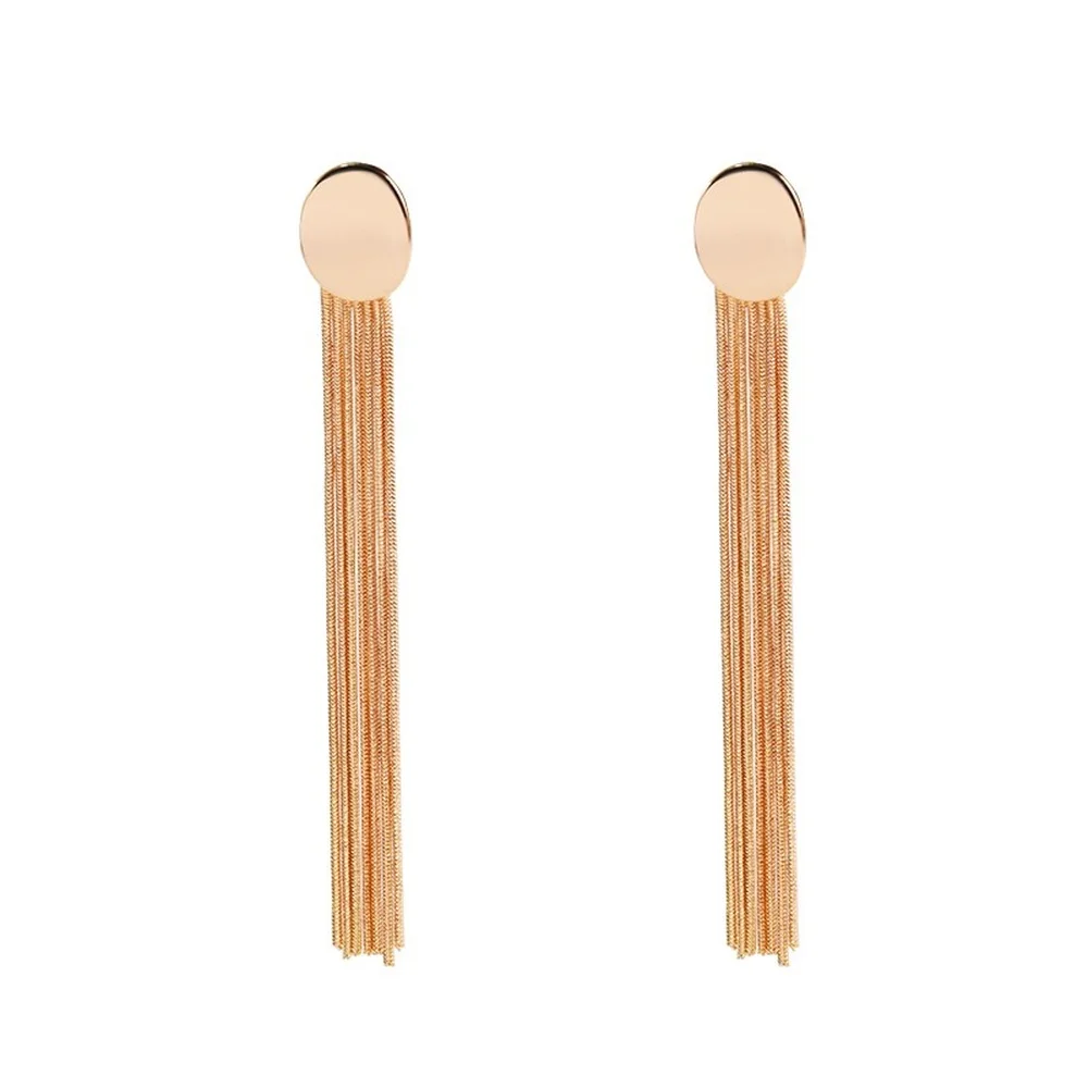 

Long Earrings Female Temperament Long Tassel Super Fairy Net Red Korea Dongdaemun High-end Sense of Niche Simple Earrings