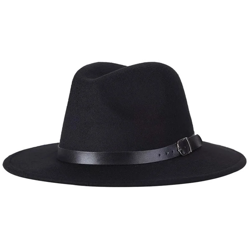 

2022 Simple Women Men Wool Vintage Gangster Trilby Felt Fedora Hat With Wide Brim Gentleman Elegant Lady Winter Autumn Jazz Caps
