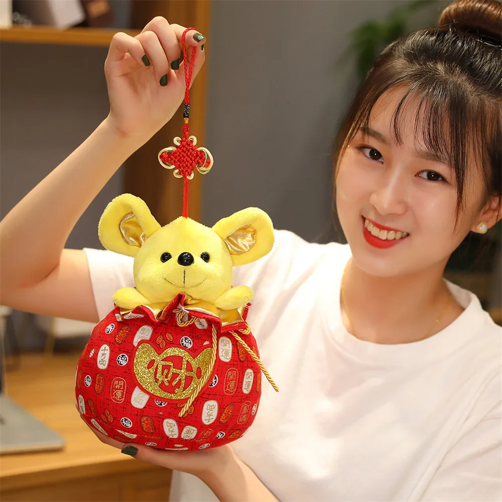 2020 мышь Год счастливый мешок крыса плюшевая игрушки китайский новый вечерние