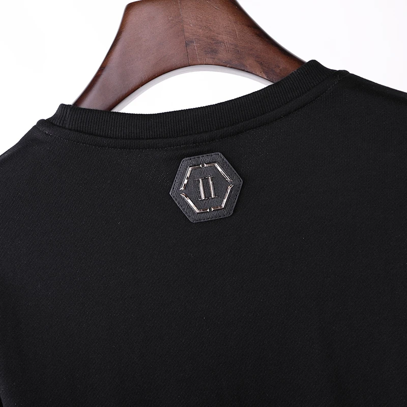 

Sweatshirt Men's Gold Letter Heavy Industry Hot Rhinestone Plein German Trendy Hooded Cardigan Slim Cotton PP Jacket qp