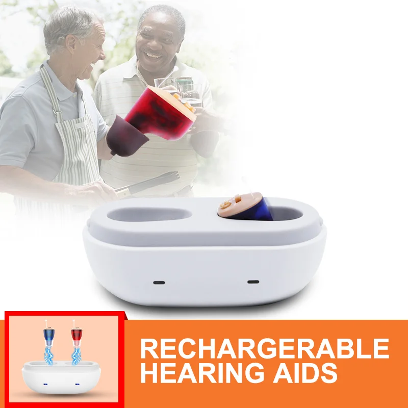1 Pair Hearing Aids Portable Rechargeable High Power Digital Hearing Amplifier Ear Sound Amplifier Aid Audífonos For Deafness