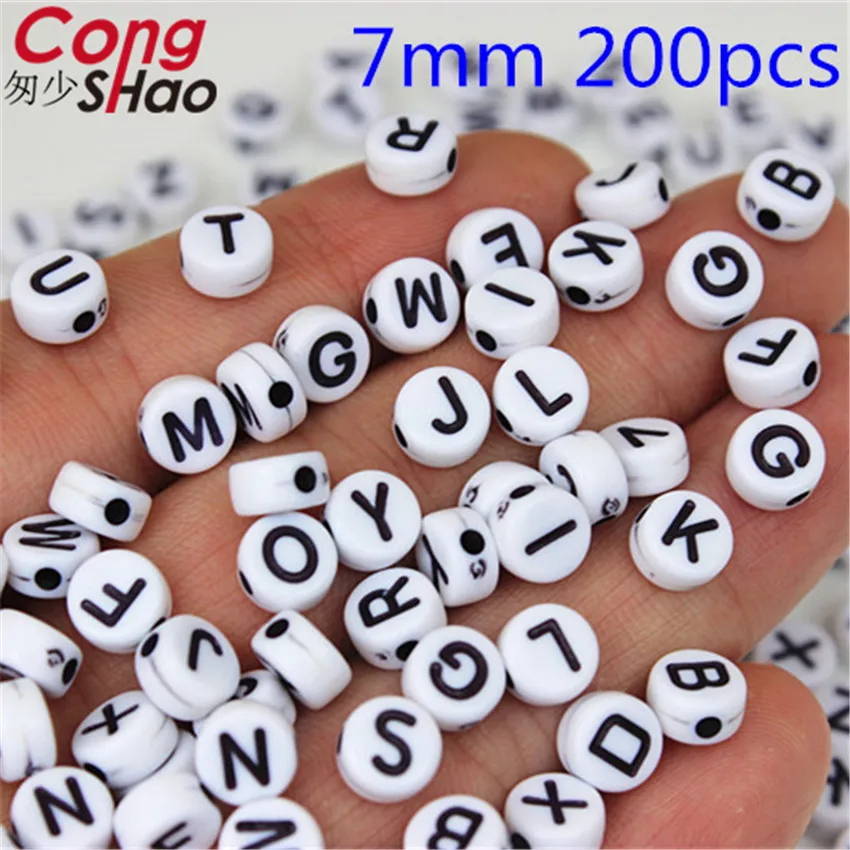 Бусины с разнообразными буквами круглые плоские кубик алфавита акриловые бусины