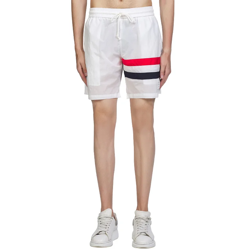2023 THOM TB Fashion Brand Casual Shorts Men Summer Beach Shorts Sports Trousers Striped Knee Length Thin Jogger Track Shorts