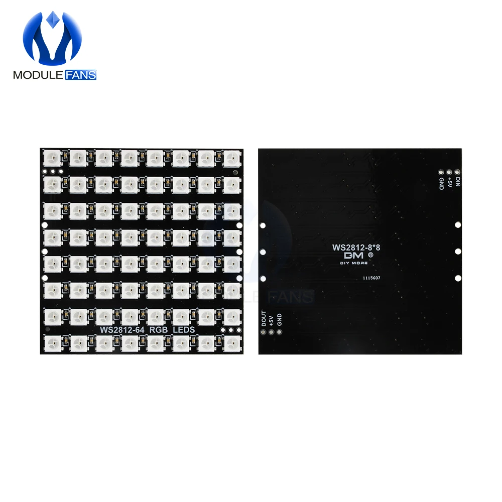 WS2812 5050 64 разрядный RGB светодиодный светильник Модуль квадратный WS2812B 8*8 разрядные