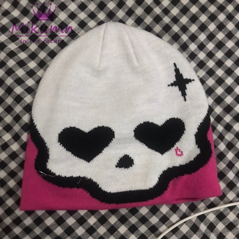 Готические милые шапки бини в стиле Харадзюку с черепом для женщин и девушек