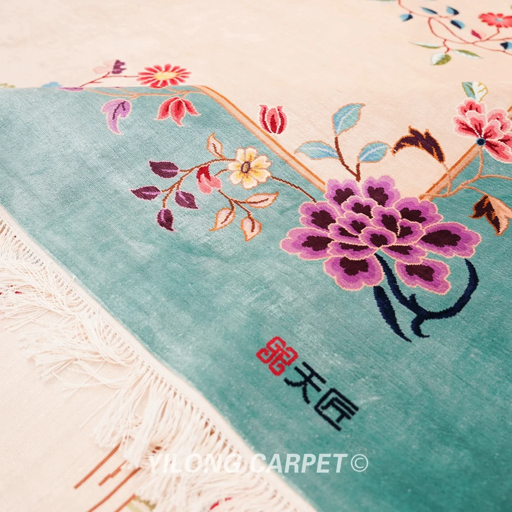 YILONG 8'x10' Vintage Art Deco Hand Knotted Oriental Chinese Silk Rugs | Дом и сад