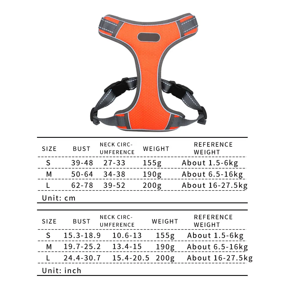 

Summer Pet Dog Harness NO PULL Reflective Breathable Adjustable Pet Harness For Small Large Dog Outdoor Walking Dog Supplies