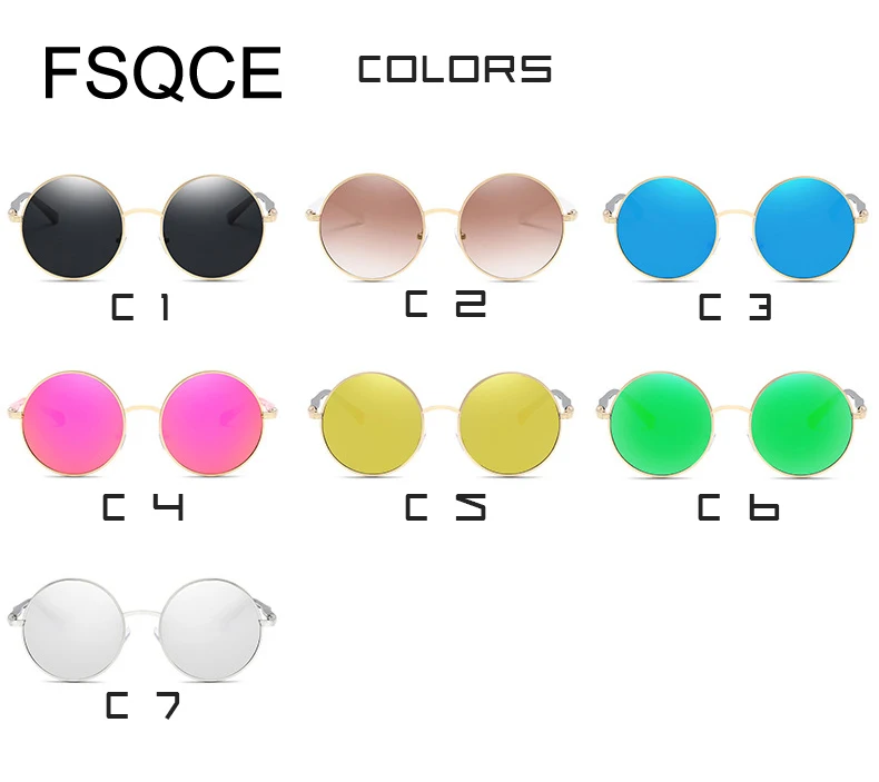 Солнцезащитные очки в стиле ретро винтажные круглые зеркальные женские