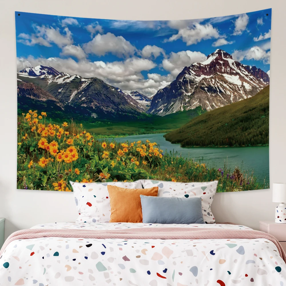 

Nature Wall Tapestry Flower Garden Forest Psychedelic Carpet Wall Cloth Tapestries Tincture Hippie Mandala Tapiz Landscape