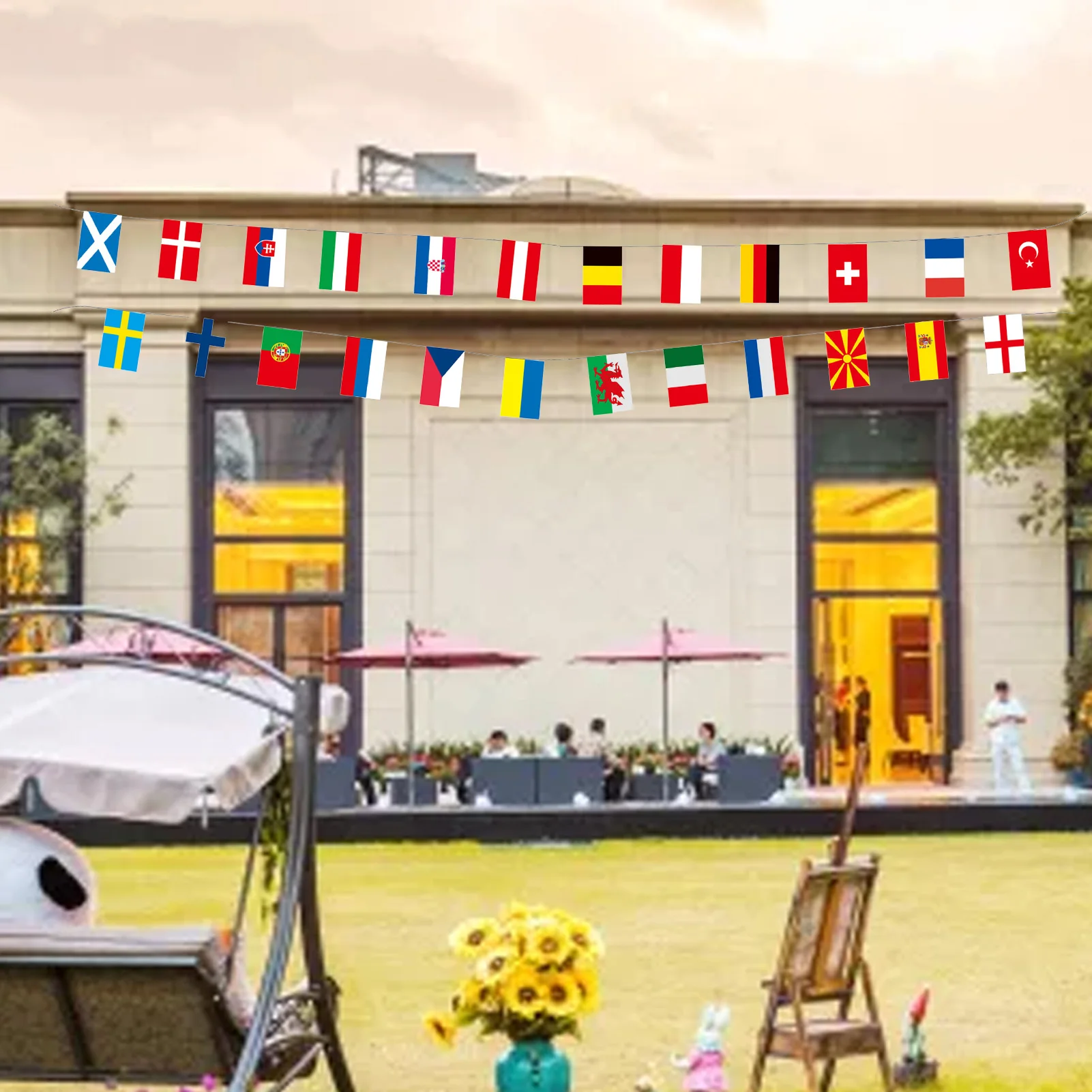 

European Football Championship Bunting Hanging Waving Decorative Teams Flag 24 Countries KTV Decorative