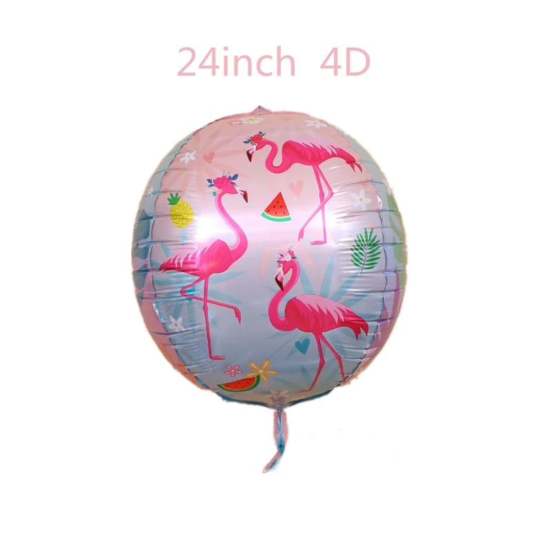 Ballons 1pcs Hawaiian Luau Party Decoration Flamingo Tropical Palm Leaves Tableware Paper Plates Cups Pineapple Summer Birthday Party Decor - Цвет: Ballons 1pcs