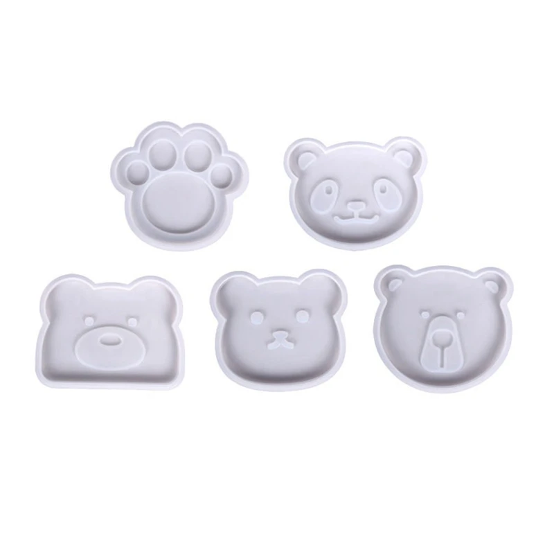 

5Pcs DIY Creative Epoxy Mold Bear Coaster Silicone Mold Set Table Decoration
