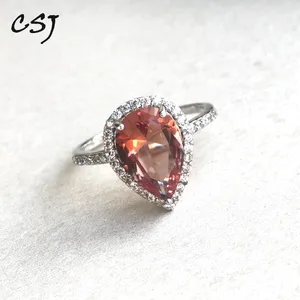 Женское кольцо с зултанитом CSJ, изящное ювелирное изделие из стерлингового серебра 925 пробы с камнем