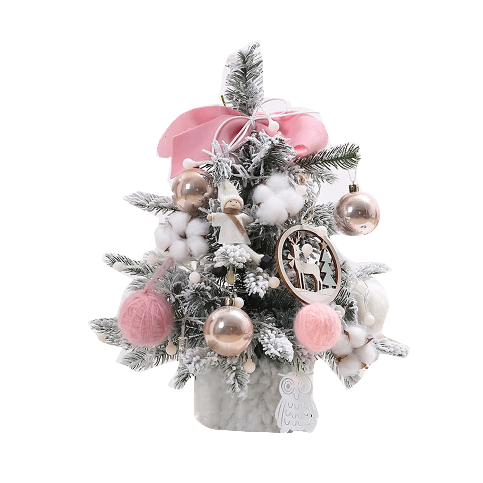 

Mini Artificial Christmas Tree with LED String Lights & Ornaments Table Centerpieces Best DIY Christmas Decorations FPing