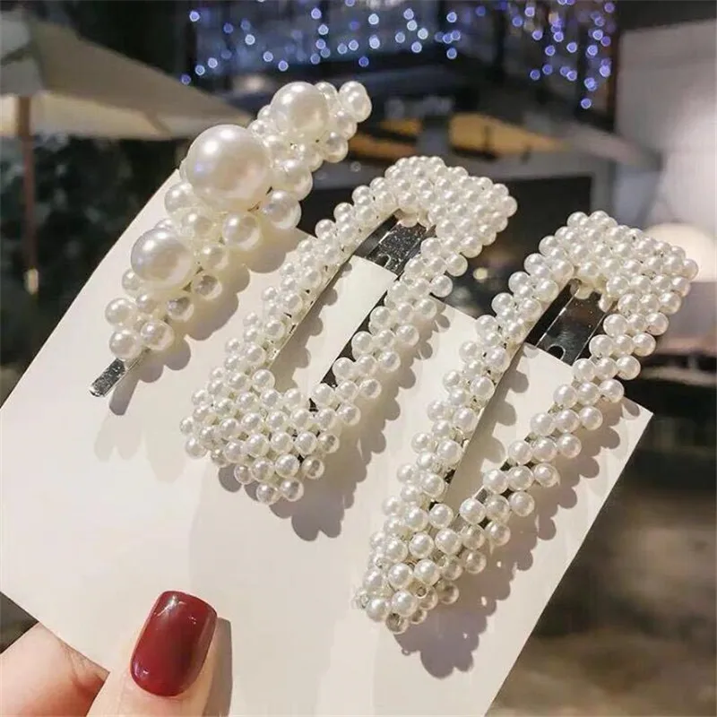 1PC Women Girls Elegant Pearls Hair Clips Sweet Headwear Ornament Hairpins Barrettes Headband Accessories |