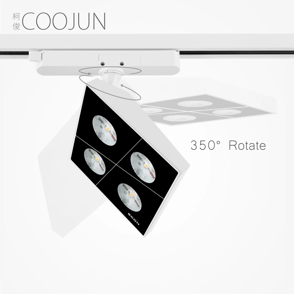 

Светодиодный Трековый светильник COOJUN, 20 Вт, 3 провода, высокий индекс цветопередачи 3000K, рельсовый светильник для столовой, гостиной, коммерч...