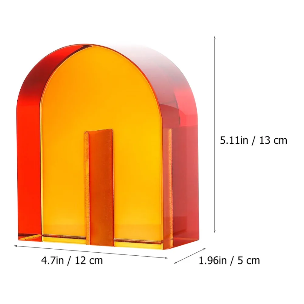 

1Pc Arched Bookend Decorative Book Rack Desktop Magazine Stand (Orange)