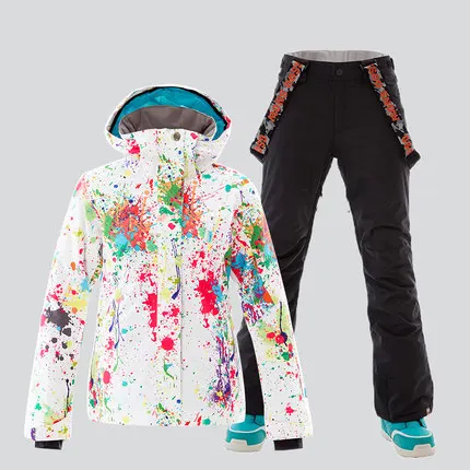 GSOU зимний женский лыжный костюм теплый куртка для сноуборда штаны зимняя