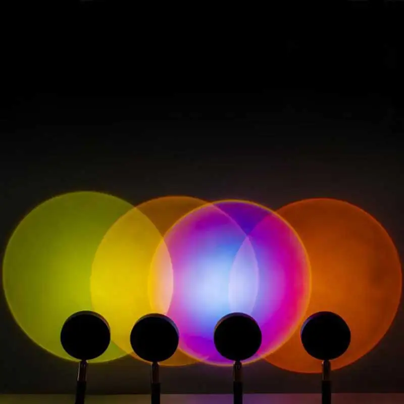 

Led Rainbow Sunset Red Projector USB Night Light Sun Projection Lamp For Home Bedroom Live Background Photography Table Lamp