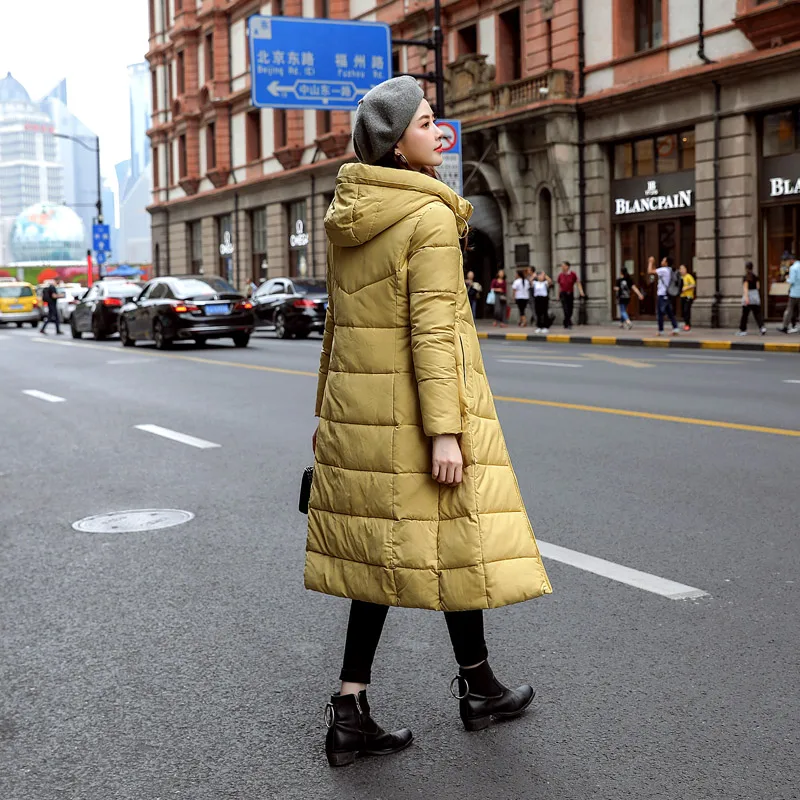 SWREDMI Thick Warm Female Jacket Winter Coat Women Plus Size M- 5XL 6XL Parka Hooded Winter Jacket Below Knee Length Warm Coat