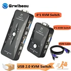 24-портовый USB2.0 KVM-коммутатор для мыши клавиатуры принтера коммутатор Share 200 МГц 1920x1440 VGA монитор коммутатор адаптер