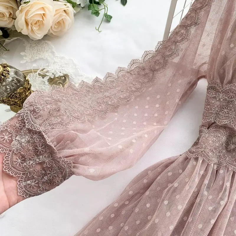 

Brand Autumn Spring Elegant Party Dress Women Immortal Sweet Fairy France Lace Dresses New Chic Fashion Mesh Thin Dress Vestidos