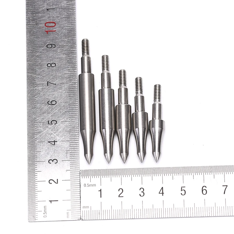 

Stainless Steel Arrow Point Tip DIY 100 125 150 200 250 Grain For OD7.6mm 7.9mm Arrow Shaft Broadhead Arrow Head