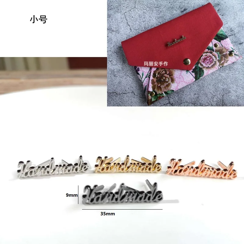 

10 pieces handmade name logo metal bag accessories logo diy handbag accessories wholesale remark notice