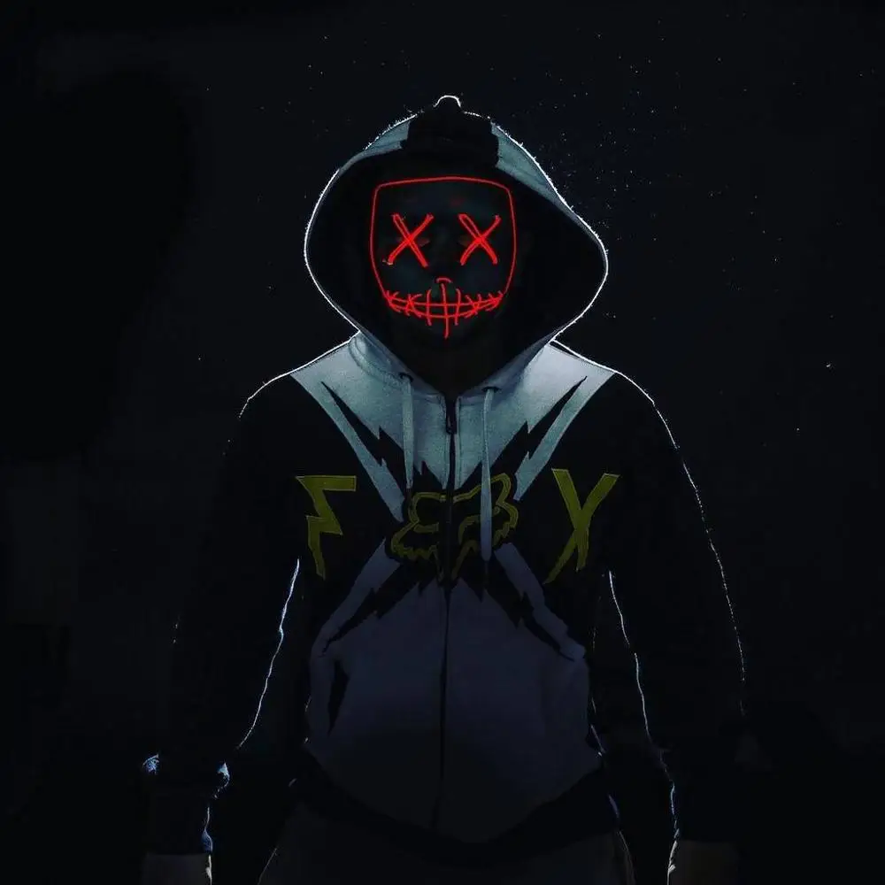 Светодиодные маски на хэллоуин неоновые ужасов для чистки идей| |