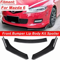 front bumper spoiler protector plate lip body kit carbon surface car decorative strip chin shovel for mazda 6 m6 2006 2015