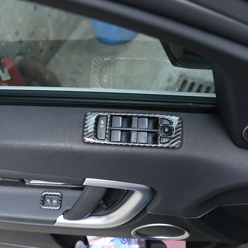 

For Land Rover Discovery Sport 2015 2016 2017 2018 2019 Soft Carbon Fiber Car Window Lift Button Frame Trim Stickers Accessories