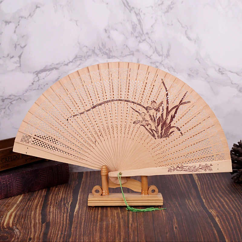 Chinese Folding Fan Wood Hand Bamboo Pocket for Home Decor Decoracion | Дом и сад