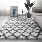 Ковер для гостинойспальни, с длинным ворсом, противоскользящий, мягкий, 140 см х 200 см, современный ковер, белый, розовый, серый, 15 цветов