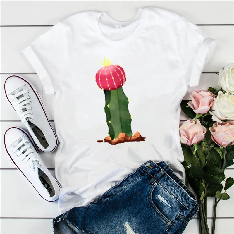 

Francais Graphic Tee Plus Size Short Sleeve T-Shirts Cute Joker Cereus Cartoon Printed Dress Tops Super Hot Cheap T-Shirts