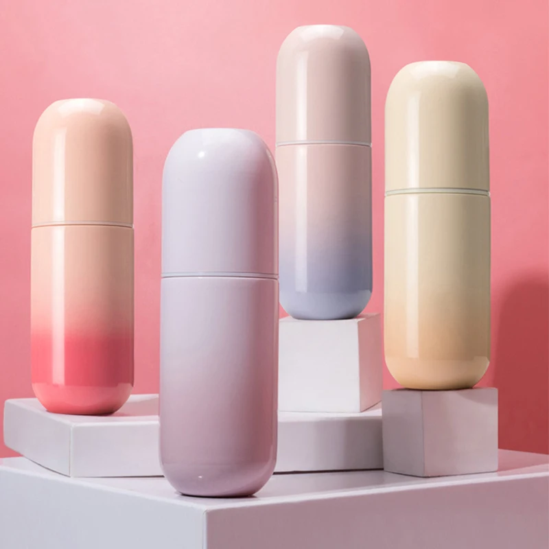 

280ml Mini Vacuum Flask Female Fashion 316 Stainless Steel Capsule Cup Student Couple Portable Water Cup