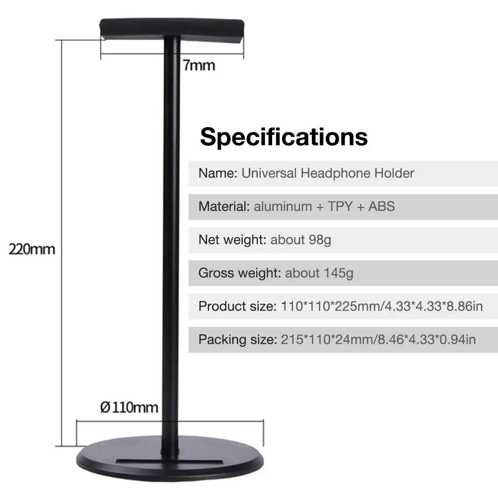 Универсальный держатель для наушников съемный кронштейн из алюминиевого сплава